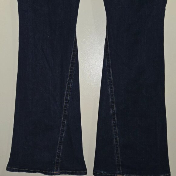 True Religion Joey Style Jeans 33 x 32 Low Rise Vintage Flare Dark Wash Pocket - Picture 5 of 8